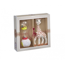 VULLI Dárkový set žirafa Sophie + chrastítko měkké marakasy