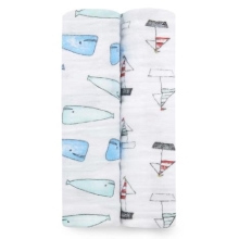 ADEN + ANAIS Classic Swaddle 2balení Whales & Boats