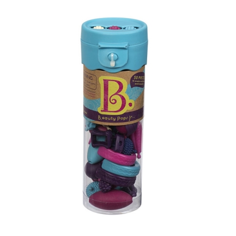 B.TOYS Spojovací korále a tvary Beauty Pops 50 ks fialové/tyrkysové