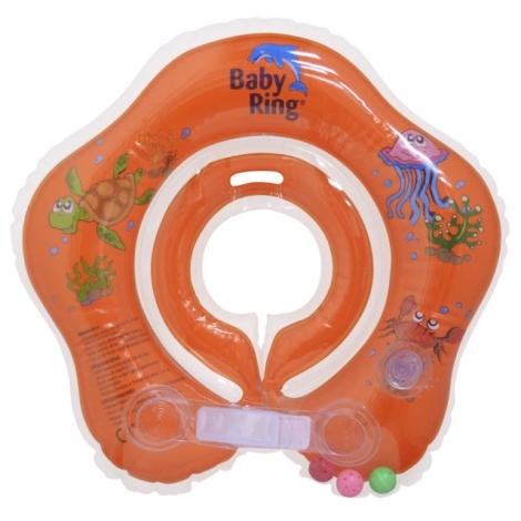 BABY RING kruh na koupání 0 - 24 měsíců oranžová