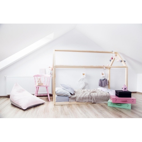 BENLEMI Dětská postel 70 x 140 cm ve tvaru domečku Lusy
