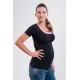 BOBÁNEK Těhotenská tričká krátký rukáv Černé a Bílé