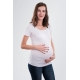 BOBÁNEK Těhotenská tričká krátký rukáv Starorůžové a Bílé vel. M