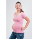 BOBÁNEK Těhotenská tričká krátký rukáv Starorůžové a Bílé vel. XL