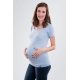 BOBÁNEK Těhotenské tričko krátký rukáv Světle modré vel. XL