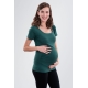BOBÁNEK Těhotenské tričko krátký rukáv Tmavě zelené