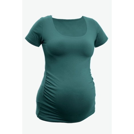 BOBÁNEK Těhotenské tričko krátký rukáv Tmavě zelené vel. XL