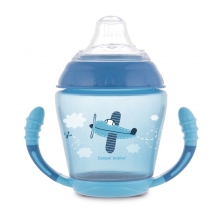 CANPOL BABIES Nevylévací hrneček se silikonovým pítkem Toys 230 ml modrý