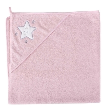 CEBA BABY Froté ručník s aplikací a kapuckou Hvězda růžová