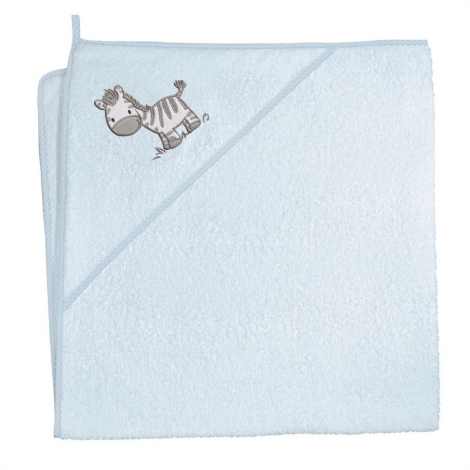 CEBA BABY Froté ručník s aplikací a kapuckou Zebra modrá