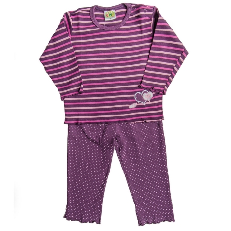 DIMO-TEX Pyžamo 2dílné fialový puntík 80