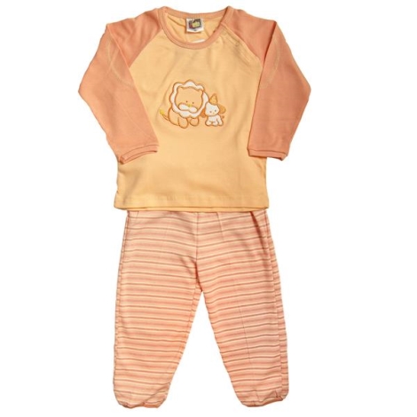DIMO-TEX Pyžamo 2dílné oranžová se lvíčkem