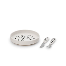 ELODIE DETAILS Silikonový talířek s příborem Dalmatian Dots