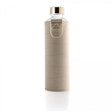 EQUA Skleněná láhev s koženým obalem Mismatch Beige 750 ml