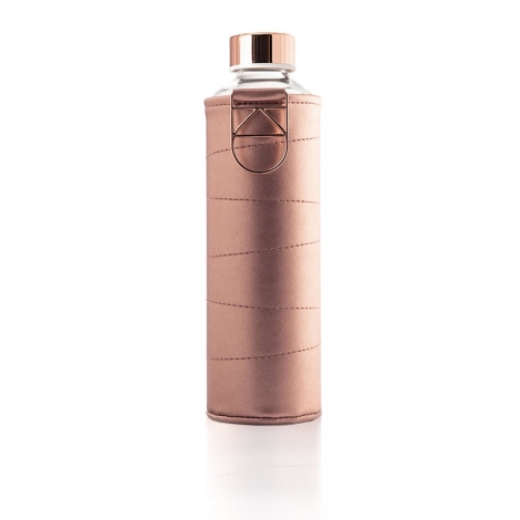 EQUA Skleněná láhev s koženým obalem Mismatch Bronze 750 ml