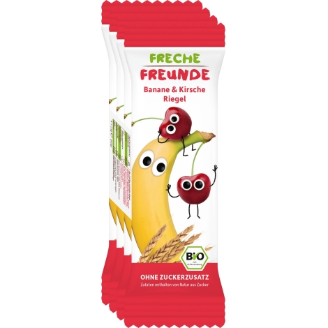 FRECHE FREUNDE BIO Ovocná tyčinka Banán a třešeň (4-pack)