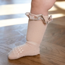 GOBABYGO Protiskluzové ponožky Bamboo/Liberty Soft Pink