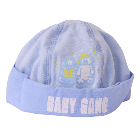 GRAZIELLA Čepice Baby Gang modrá/modrý lem 42 cm