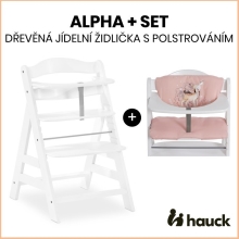 HAUCK Alpha+ Set 2v1 dřevená židle White + polstrování Sweety