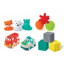 INFANTINO Sada senzorických hraček s autíčky a zvířátky