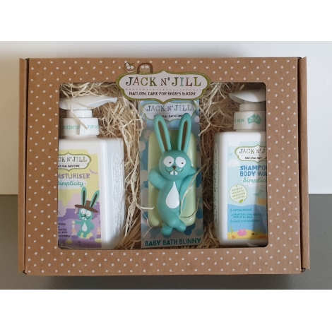 JACK N' JILL Koupel set - Simplicity šampon, mléko, dárek hračka Bunny