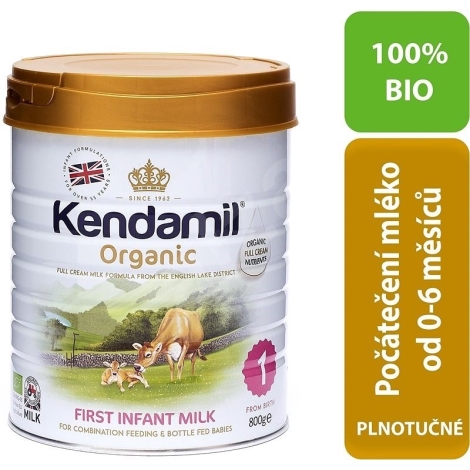 KENDAMIL 100% Bio/Organické plnotučné kojenecké mléko 1 (800 g) DHA+