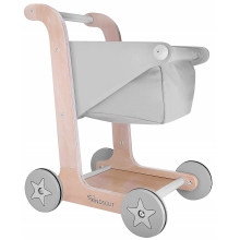 KINDSGUT Dřevěný nákupní vozík šedá