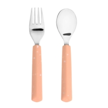 LÄSSIG Cutlery with Silicone Handle 2pcs Apricot