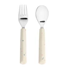 LÄSSIG Cutlery with Silicone Handle 2pcs Nature