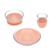 LÄSSIG Dish Set Glass/Silicone Apricot