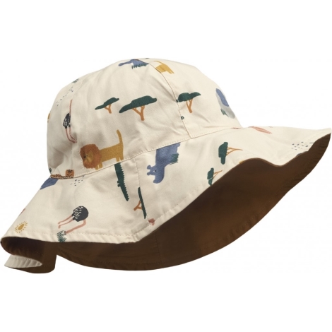 LIEWOOD Amelia Oboustranný klobouček Safari Sandy mix vel. 9 - 12 měsíců