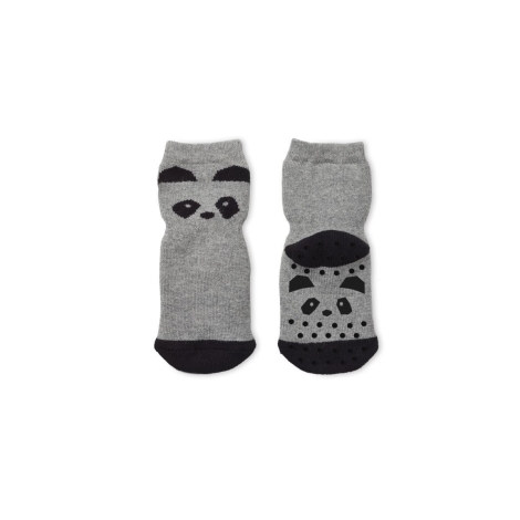 LIEWOOD Froté ponožky s protiskluzem Panda Grey Melange 25/28