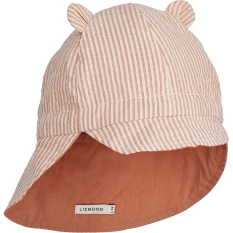 LIEWOOD Gorm Oboustranný klobouček Stripe Tuscany Rose/Sandy vel. 0 - 3 měsíce