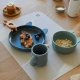 LIEWOOD Vivi Silikonový jídelní set Rabbit Blue Multi mix