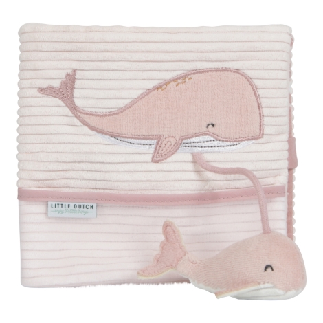 LITTLE DUTCH Ocean Plyšová knížka velká velryba Pink