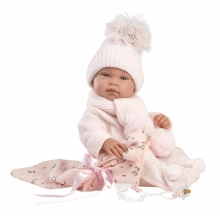 LLORENS New Born Holčička Realistická panenka miminko s celovinylovým tělem 43 cm