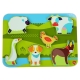 LUCY & LEO Zvířátka na farmě - dřevěné vkládací puzzle 7 dílů