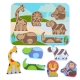 LUCY & LEO Zvířátka ze safari - dřevěné vkládací puzzle 7 dílů