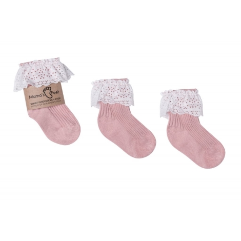 MAMA'S FEET Dětské ponožky Vintage Love Dirty Pink 0 - 6 měsíců