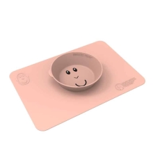 MATCHSTICK MONKEY Mealtime Protiskluzová miska s podložkou Dusty Pink