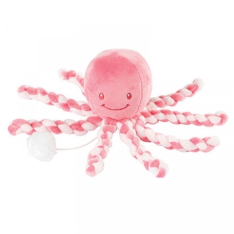 NATTOU První hračka hrající chobotnička PIU PIU Lapidou Pink Coral - Light Pink 0 m+
