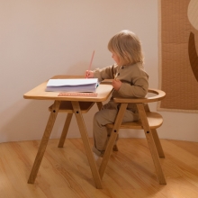 NOBODINOZ Growing Green Dětská židlička + stoleček Natural Oak