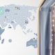 PASTELOWE LOVE Samolepka na zeď Mapa světa Blue S