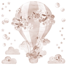 PASTELOWE LOVE Samolepky na zeď Hot Air Balloon Boho