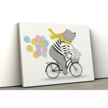 PINDU Obraz na plátně Medvěd na kole
