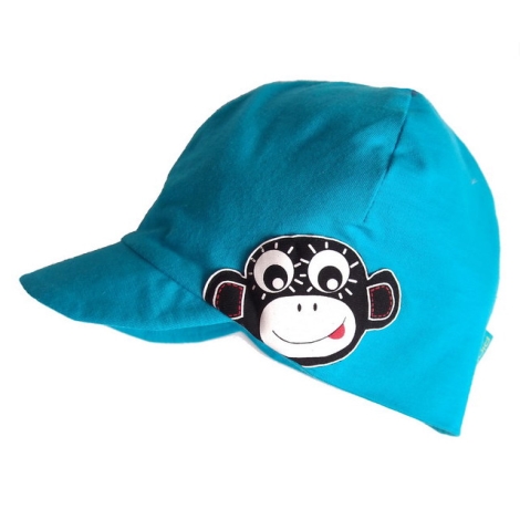 PINKIE Čepice s kšiltem Turquoise Monkey