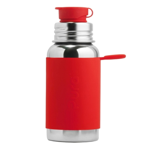 PURA Nerezová lahev se sportovním uzávěrem 550 ml červená