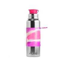 PURA Nerezová lahev se sportovním uzávěrem 850 ml růžovo-bílá