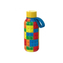QUOKKA Nerezová termoláhev Solid Kids s poutkem Color Bricks 330 ml