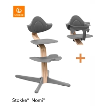 STOKKE Cenově zvýhodněný set Nomi Židlička Natural + Baby set Grey